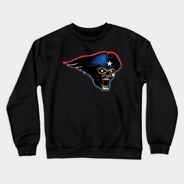 Patriot Zombie Skull Crewneck Sweatshirt by Fine Design Creative